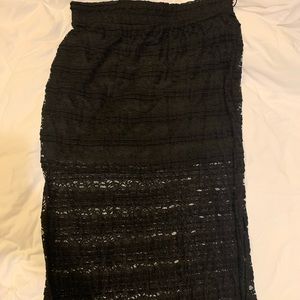 Lacy Black Maxi Skirt - Size XL